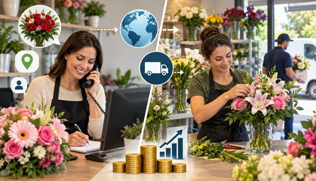 Sending florist and filling florist order fulfillment economics